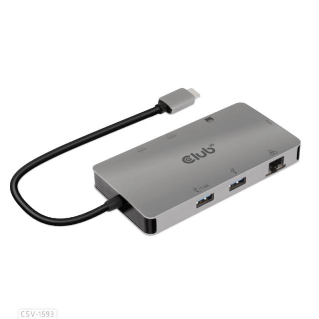 CLUB3D - CSV-1593 hub de interfaz USB 3.2 Gen 1 (3.1 Gen 1) Type-C 16200 Mbit/s Metálico