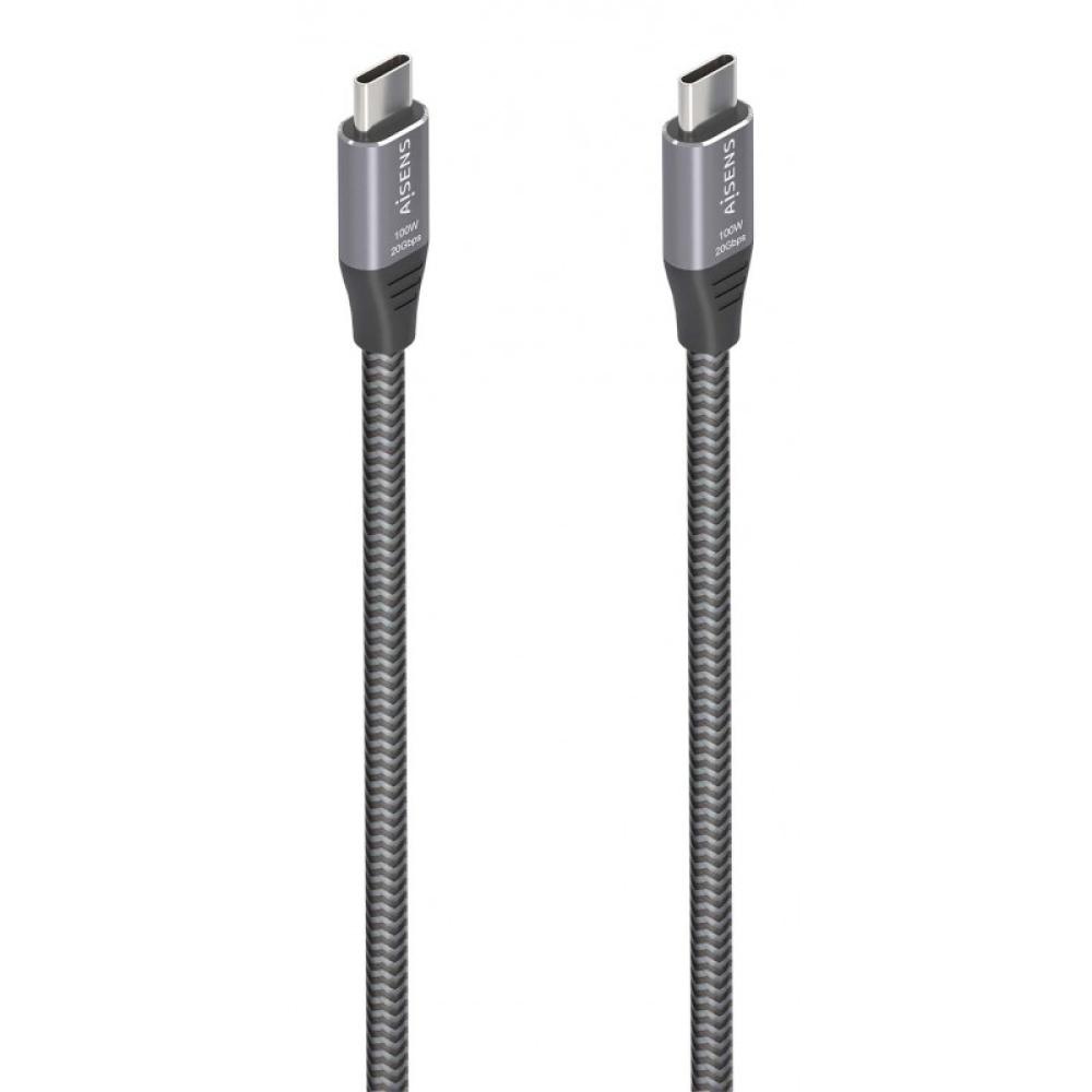 AISENS - Cable USB 3.2 Gen2x2 Aluminio 20Gbps 8K@30Hz 5A 100W E-Mark, Tipo USB-C/M-USB-C/M, Gris, 3.0m