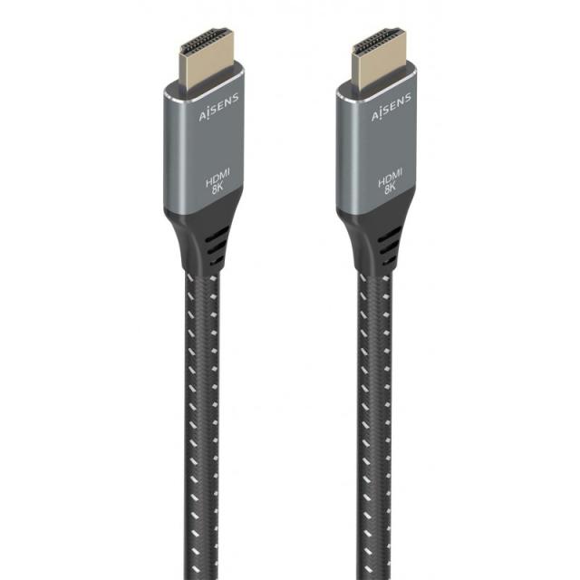 AISENS - Cable HDMI V2.1 ultra alta velocidad / HEC 8K@60Hz 48Gbps, A/M-A/M, Gris/Negro, 7.0m