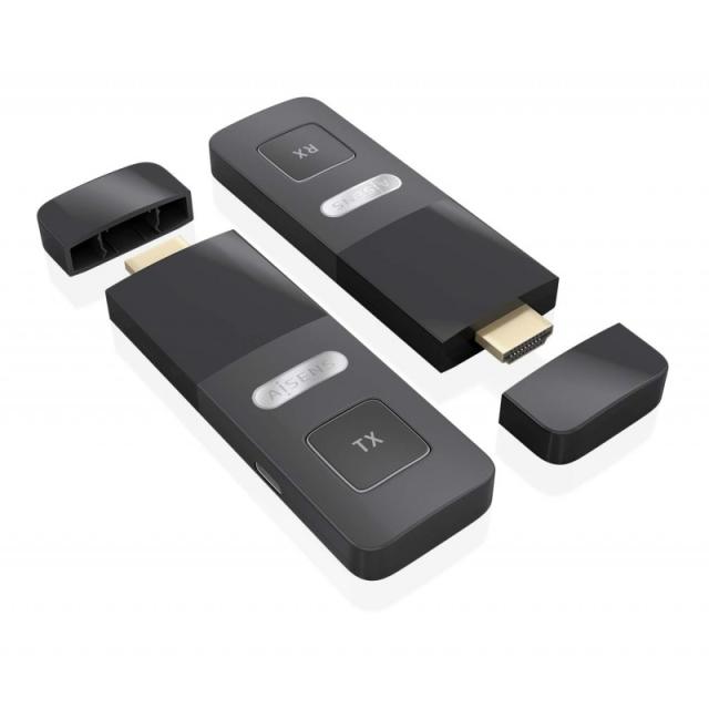 AISENS - HDMI Inalambrico 1080p 30m, Negro - ASWL-H2K30M001-BK