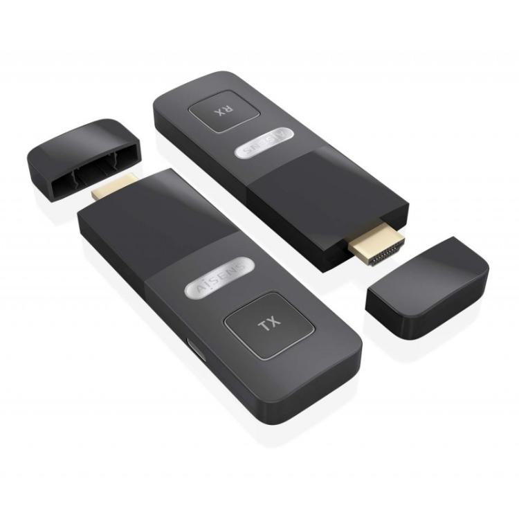 AISENS - HDMI Inalambrico 1080p 30m, Negro - ASWL-H2K30M001-BK