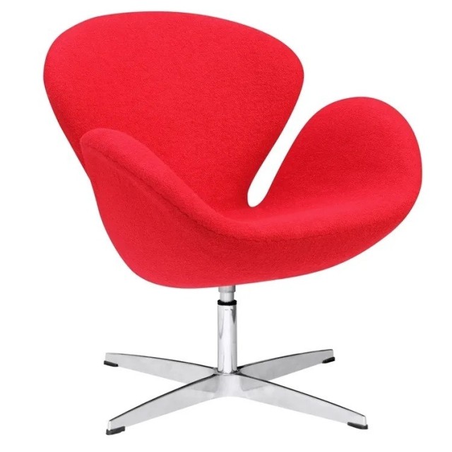 Sillón SW, tapizado en tejido cachemira rojo