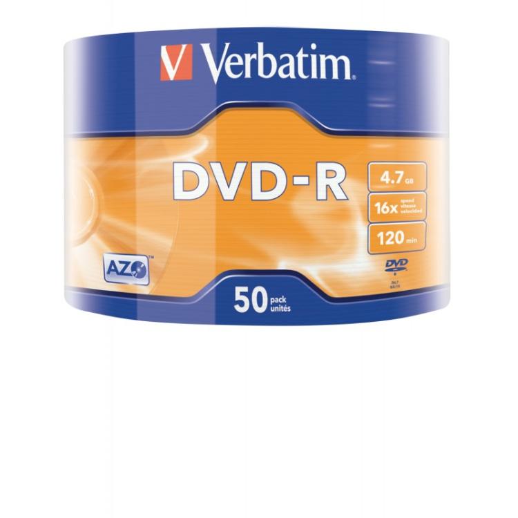 Verbatim - DVD-R Matt Silver en Wrap Spindle (bobina envuelta) de 50 unidades