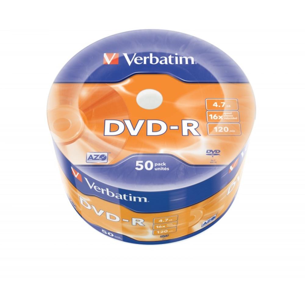 Verbatim - DVD-R Matt Silver en Wrap Spindle (bobina envuelta) de 50 unidades