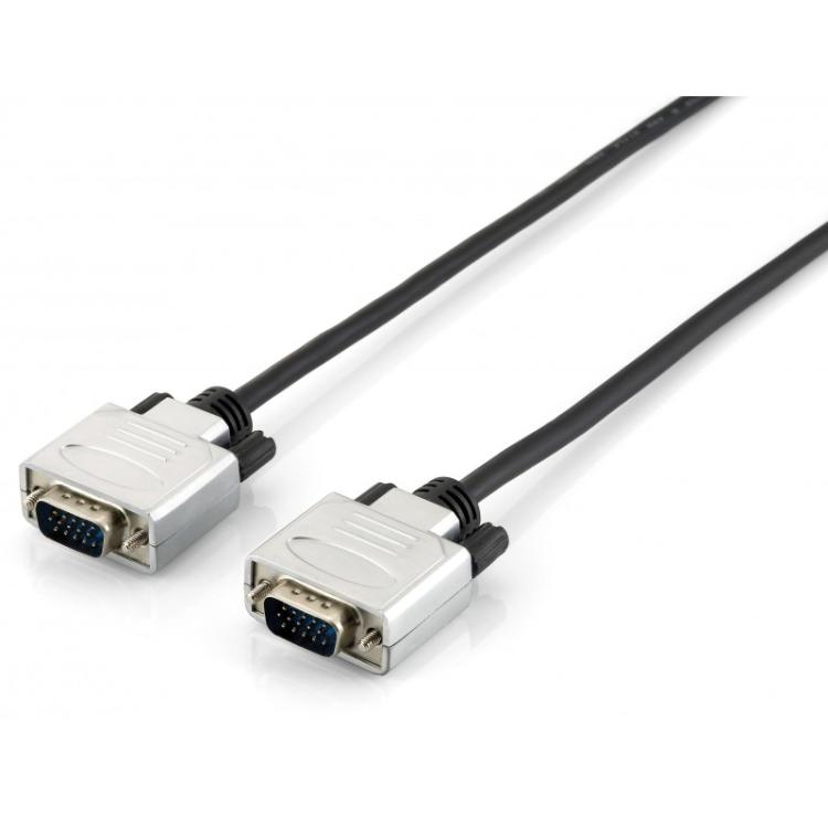 Equip - 118867 cable VGA 30 m VGA (D-Sub) Negro, Plata