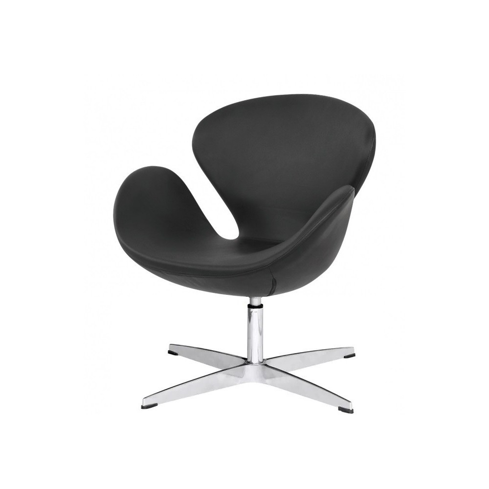 Sillón SW, tapizado en similpiel negra