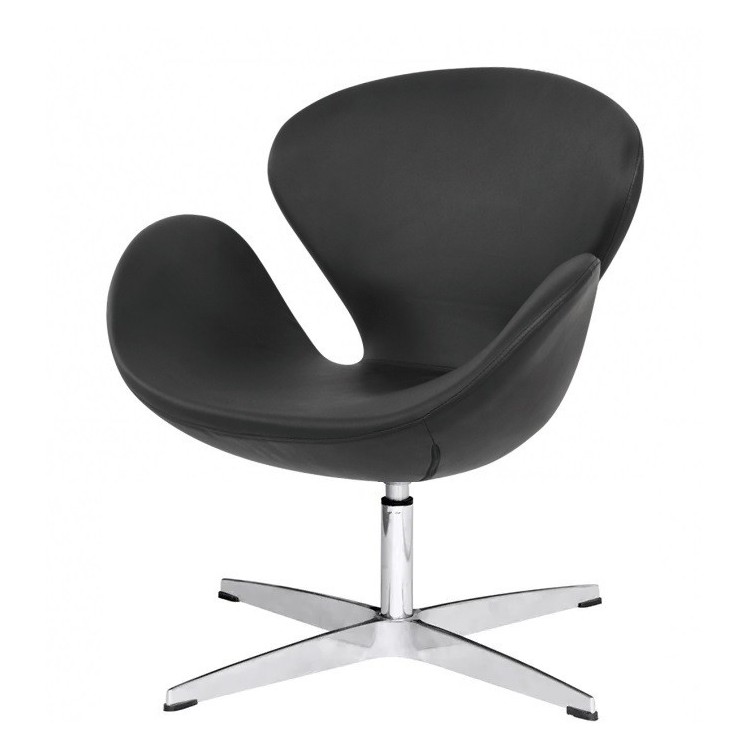 Sillón SW, tapizado en similpiel negra