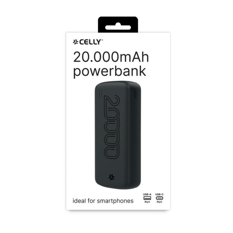 Celly - PBE20000EVOBK batería externa Litio 20000 mAh Negro