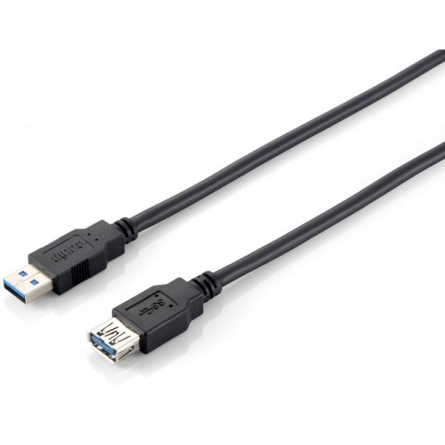 Equip - 128398 Cable de extensión USB 3.0, A/M a A/F, 2,0 m, 5 Gbps, negro
