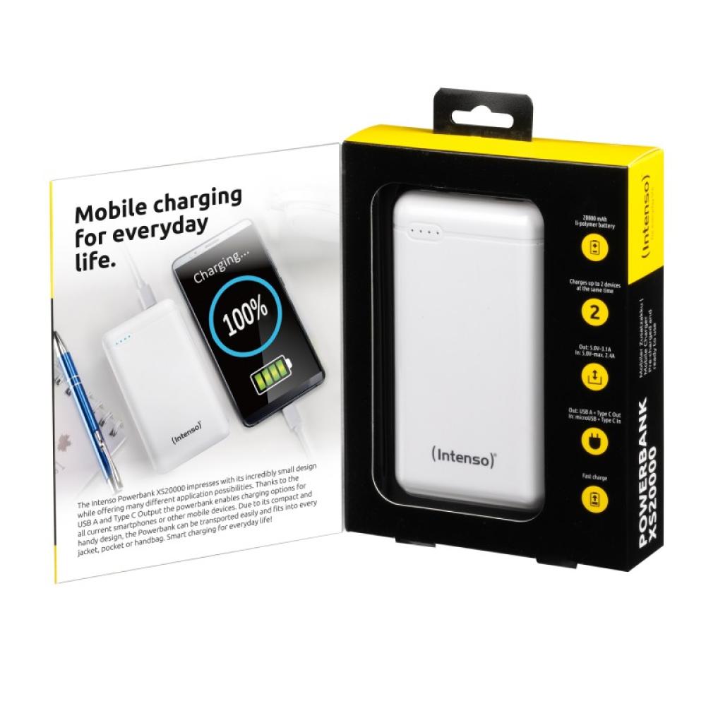 Intenso - XS20000 Powerbank Zusatzakku LiPo 20000 mAh 7313552 Polímero de litio Blanco