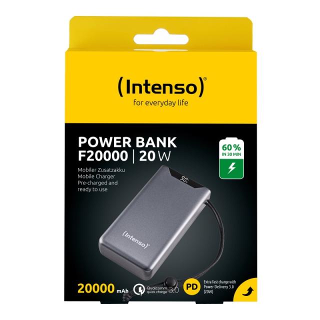 Intenso - 7332054 batería externa Polímero de litio 20000 mAh Gris