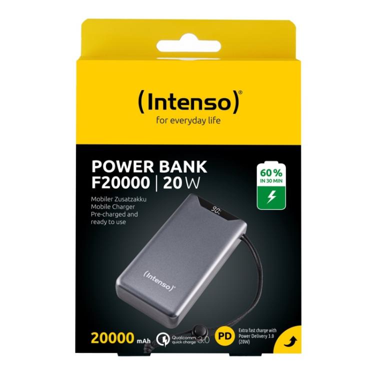 Intenso - 7332054 batería externa Polímero de litio 20000 mAh Gris