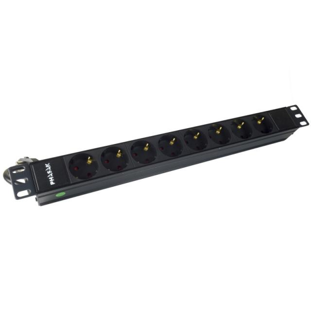 Phasak - Regleta 19" 8 tomas 16A 3500W 250V 1.5 m - BNS 3518