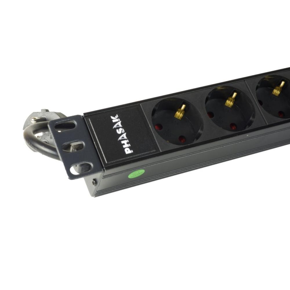 Phasak - Regleta 19" 8 tomas 16A 3500W 250V 1.5 m - BNS 3518