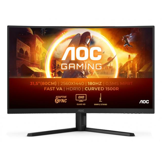AOC - G4 CQ32G4VE pantalla para PC 80 cm (31.5") 2560 x 1440 Pixeles Quad HD LCD Negro, Gris