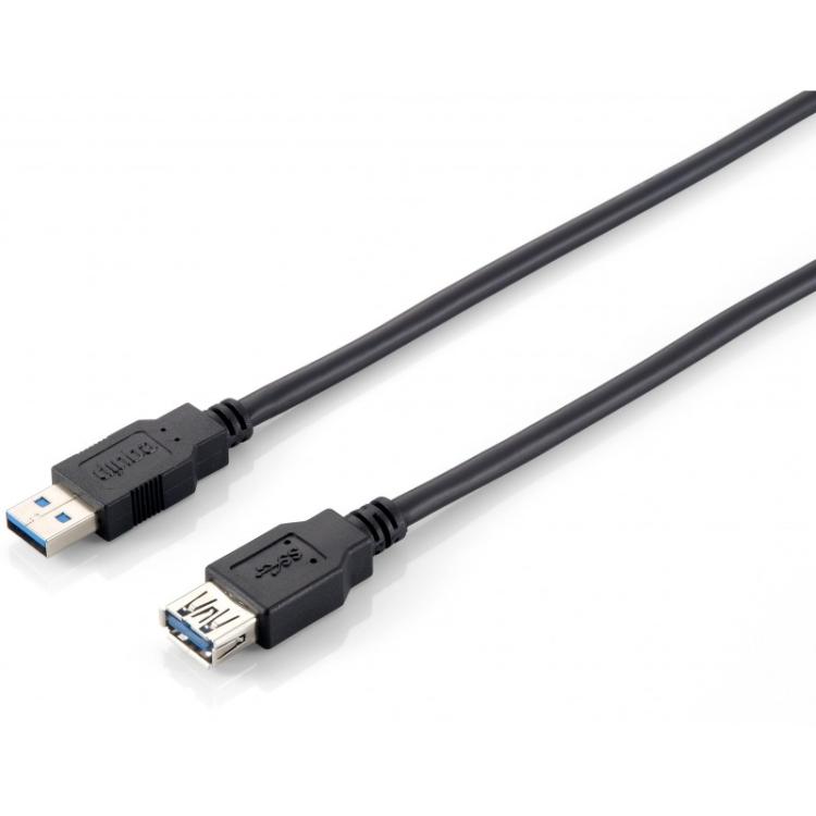 Equip - 128399 Cable de extensión USB 3.0, A/M a A/F, 3,0 m, 5 Gbps, negro