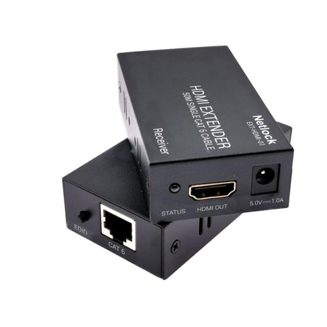 Netlock - EXT-HDMI-01 extensor audio/video Negro