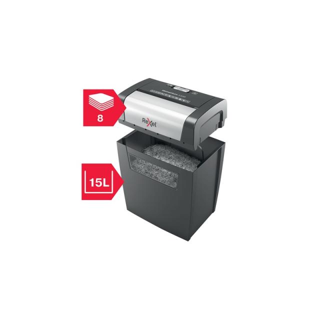 Rexel - Momentum X308 triturador de papel Corte en partículas 70 dB Negro, Gris