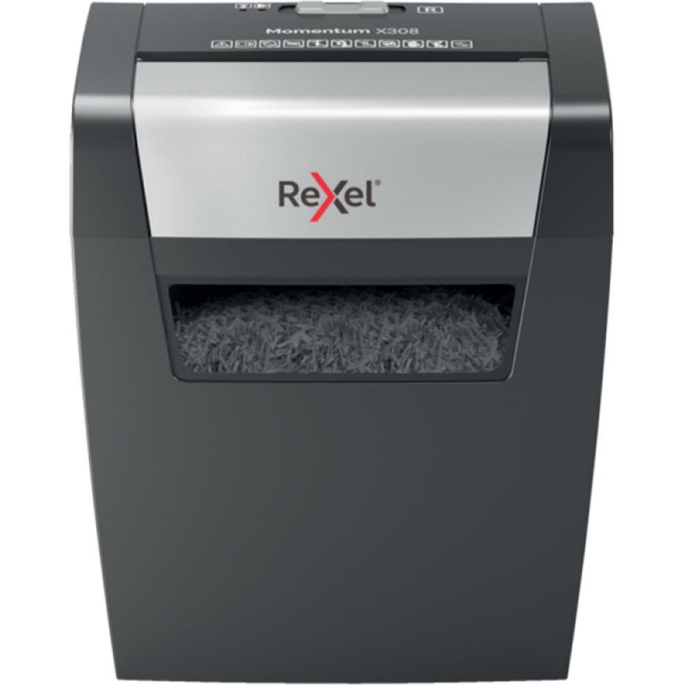 Rexel - Momentum X308 triturador de papel Corte en partículas 70 dB Negro, Gris