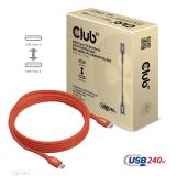 CLUB3D - Cable certificado USB2 tipo C bidireccional USB-IF Datos 480 Mb, PD 240 W (48 V/5 A) EPR M/M 3 m/9,84 pies