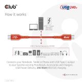 CLUB3D - Cable certificado USB2 tipo C bidireccional USB-IF Datos 480 Mb, PD 240 W (48 V/5 A) EPR M/M 3 m/9,84 pies