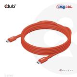 CLUB3D - Cable certificado USB2 tipo C bidireccional USB-IF Datos 480 Mb, PD 240 W (48 V/5 A) EPR M/M 3 m/9,84 pies