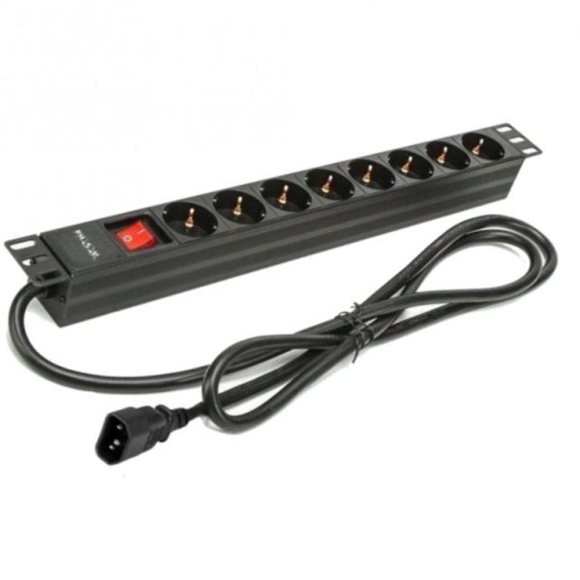 Phasak - Regleta 19" 8 tomas SFO C14 con interruptor 2 m - BNS 3535