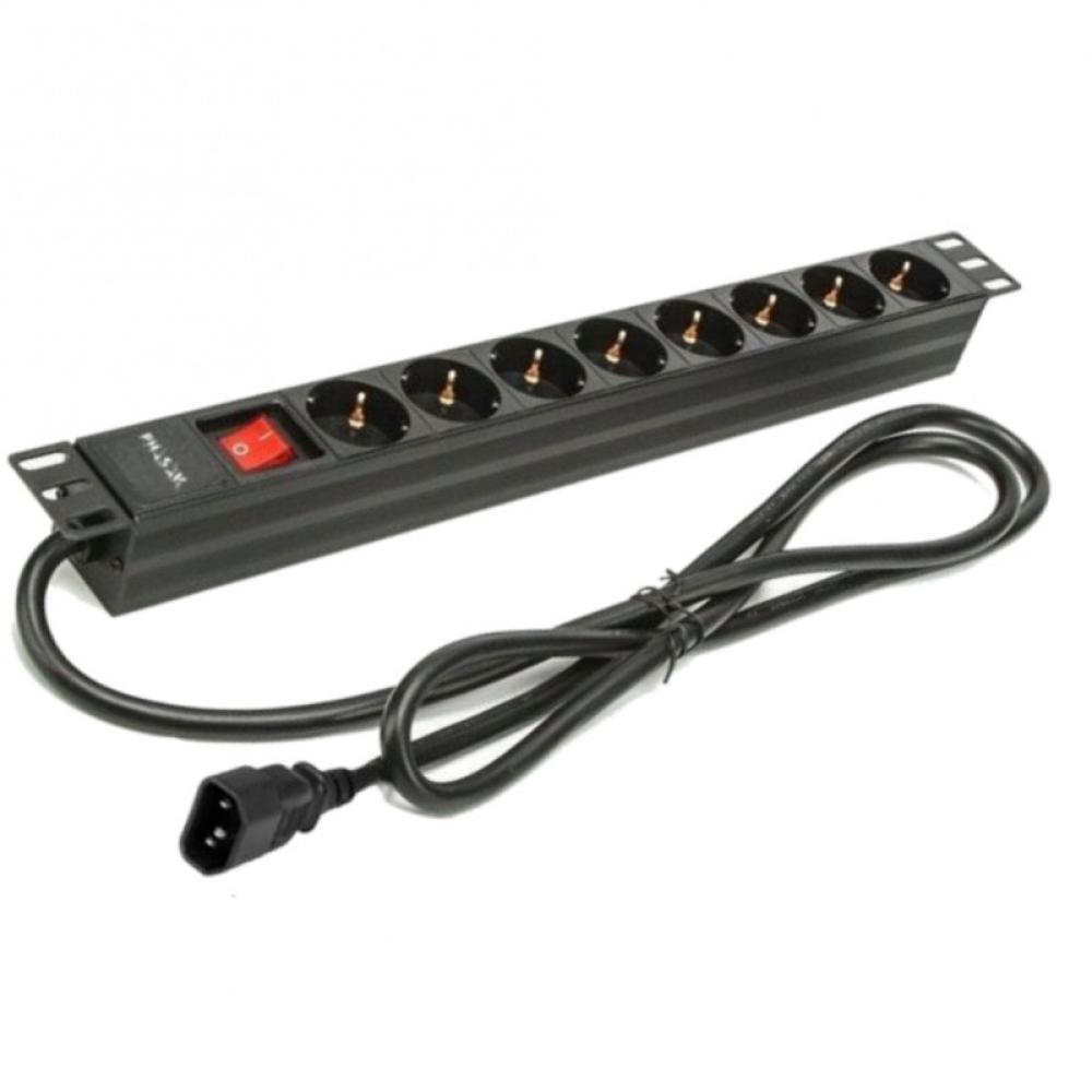 Phasak - Regleta 19" 8 tomas SFO C14 con interruptor 2 m - BNS 3535
