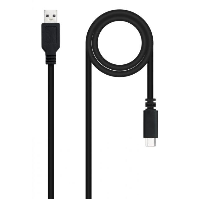 Nanocable - Cable USB 2.0 3A, tipo USB-C/M-A/M, Negro, 1.5 m