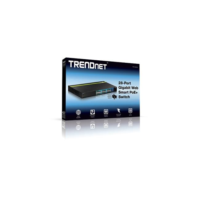 Trendnet - TPE-2840WS switch Gestionado Gigabit Ethernet (10/100/1000) Energía sobre Ethernet (PoE) 1U Negro