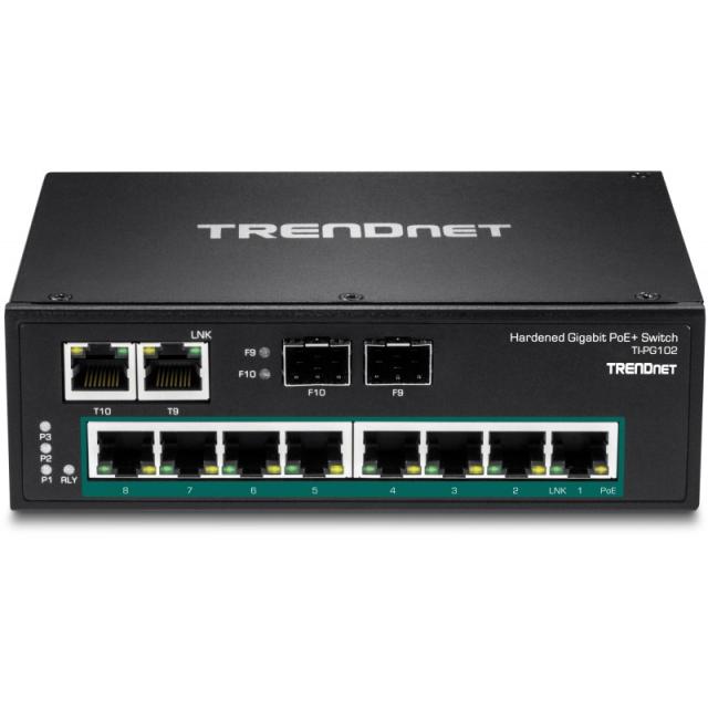 Trendnet - TI-PG102 switch No administrado Gigabit Ethernet (10/100/1000) Energía sobre Ethernet (PoE) Negro