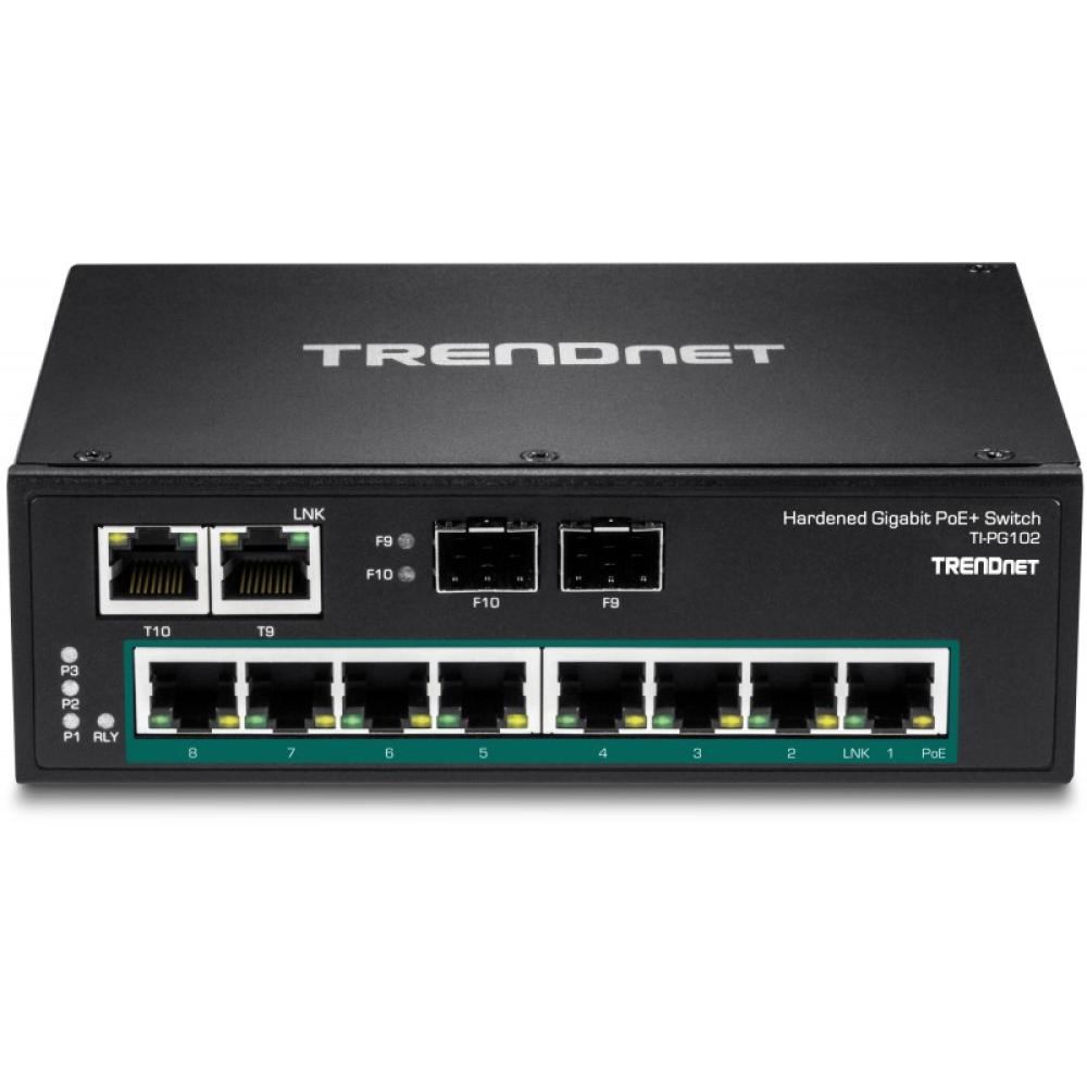 Trendnet - TI-PG102 switch No administrado Gigabit Ethernet (10/100/1000) Energía sobre Ethernet (PoE) Negro