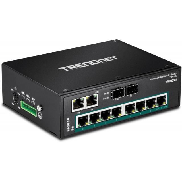 Trendnet - TI-PG102 switch No administrado Gigabit Ethernet (10/100/1000) Energía sobre Ethernet (PoE) Negro