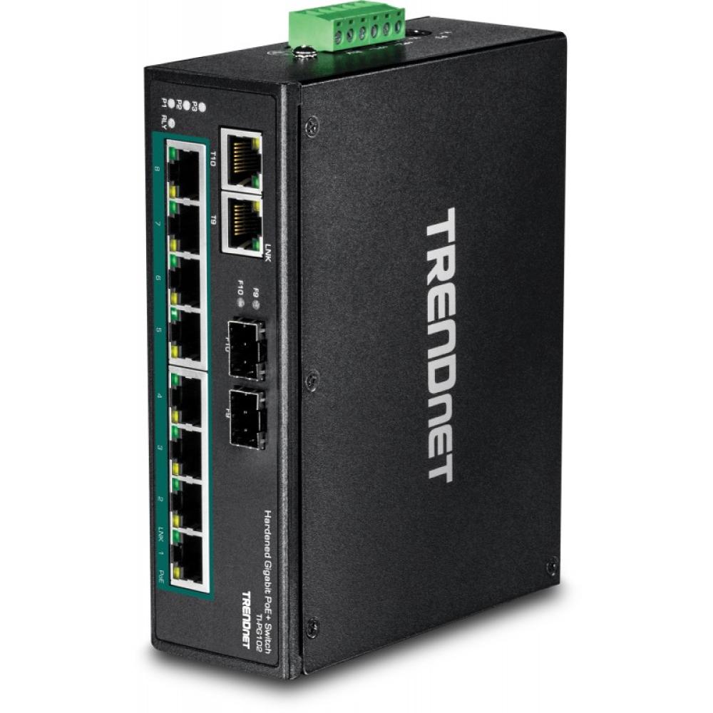 Trendnet - TI-PG102 switch No administrado Gigabit Ethernet (10/100/1000) Energía sobre Ethernet (PoE) Negro