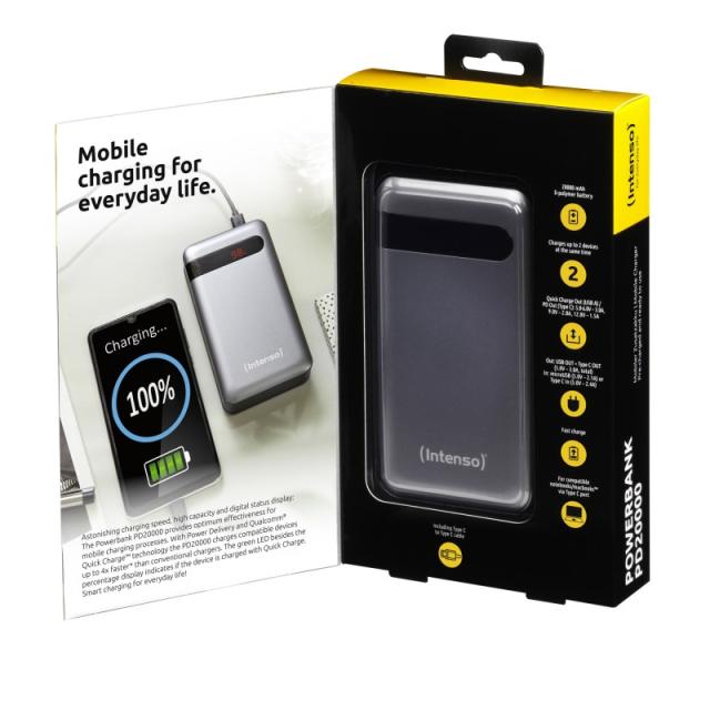 Intenso - PD20000 Power Delivery Polímero de litio 20000 mAh Antracita