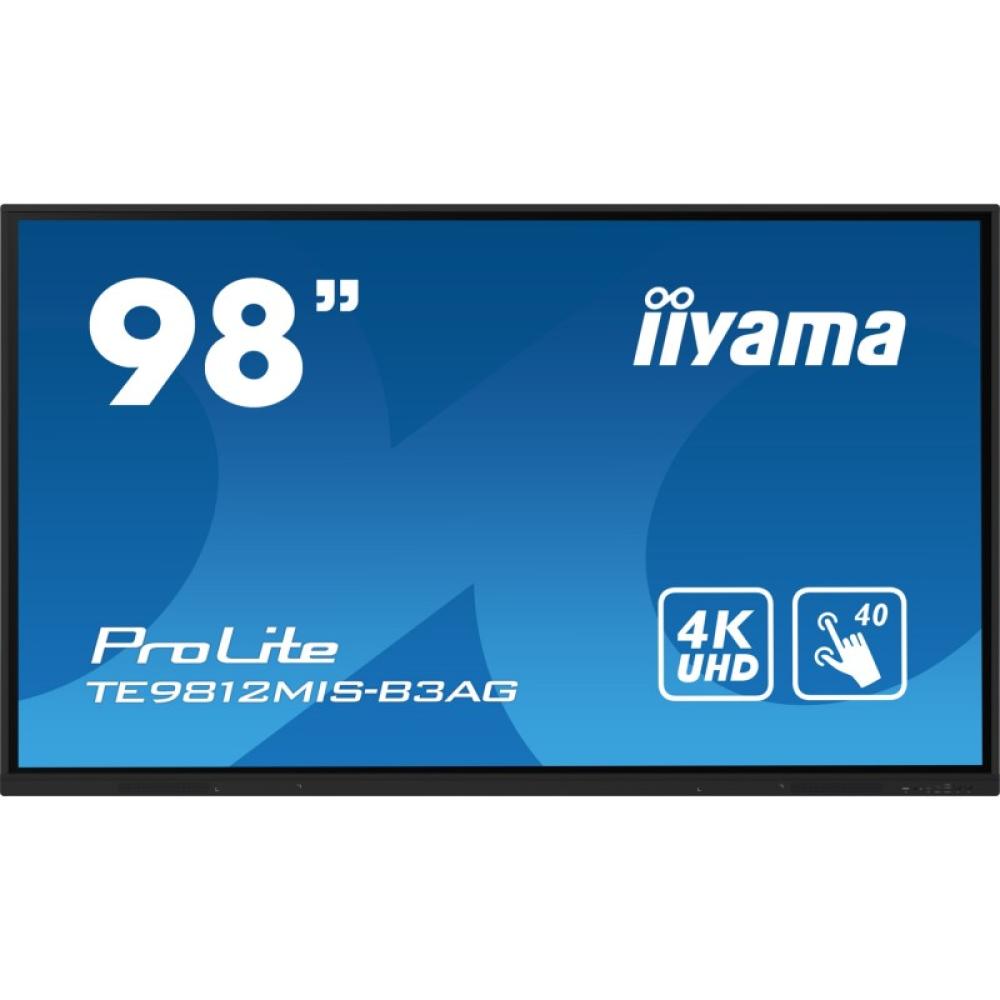 iiyama - TE9812MIS-B3AG pantalla de señalización Diseño de quiosco 2,48 m (97.5") LCD Wifi 400 cd / m² 4K Ultra HD Negro Pantall