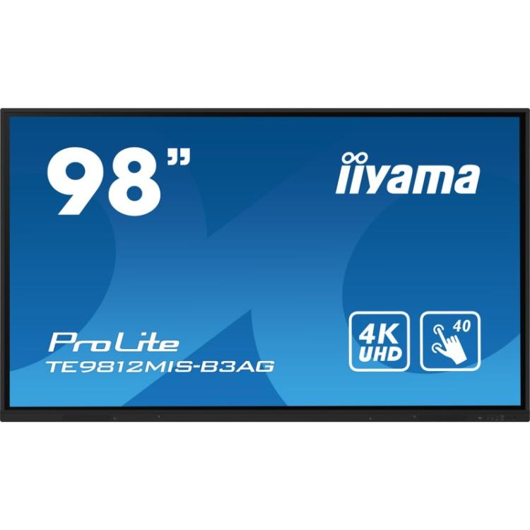 iiyama - TE9812MIS-B3AG pantalla de señalización Diseño de quiosco 2,48 m (97.5") LCD Wifi 400 cd / m² 4K Ultra HD Negro Pantall