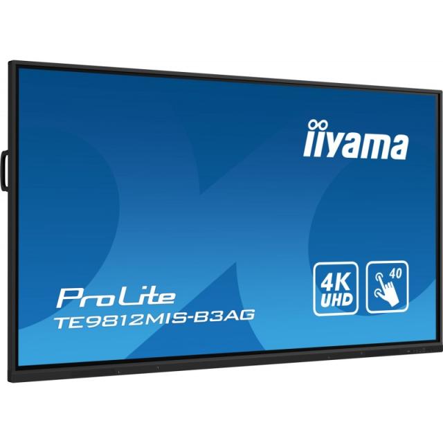 iiyama - TE9812MIS-B3AG pantalla de señalización Diseño de quiosco 2,48 m (97.5") LCD Wifi 400 cd / m² 4K Ultra HD Negro Pantall
