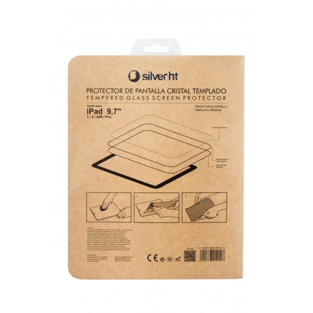 SilverHT - Protector de pantalla de cristal templado para Apple iPad Air 1 y 2