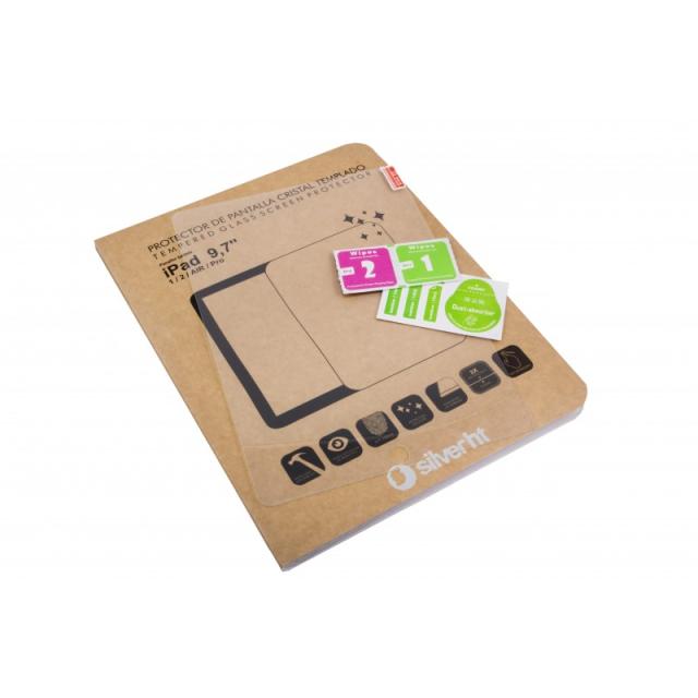 SilverHT - Protector de pantalla de cristal templado para Apple iPad Air 1 y 2