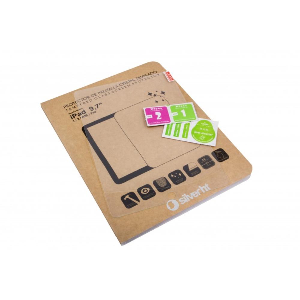 SilverHT - Protector de pantalla de cristal templado para Apple iPad Air 1 y 2