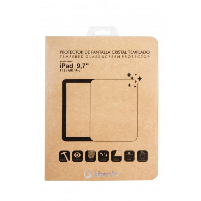 SilverHT - Protector de pantalla de cristal templado para Apple iPad Air 1 y 2