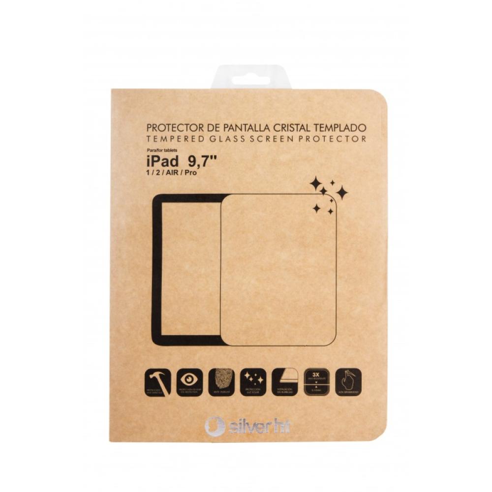 SilverHT - Protector de pantalla de cristal templado para Apple iPad Air 1 y 2
