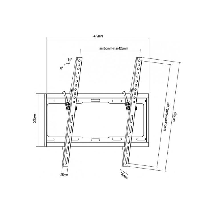 Equip - 650311 Soporte de pared para TV inclinable de 32"-55