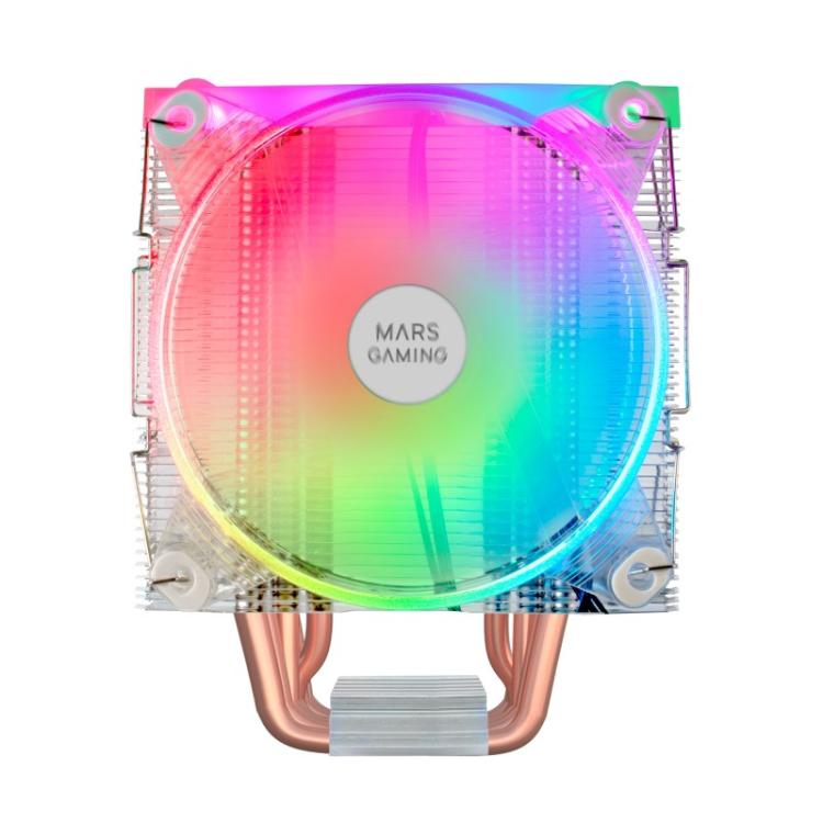 Mars Gaming - Disipador CPU Triple ARGB, 6 Heatpipes HCT, TDP 220 W, 2 Ventiladores 12 cm, MCPU66