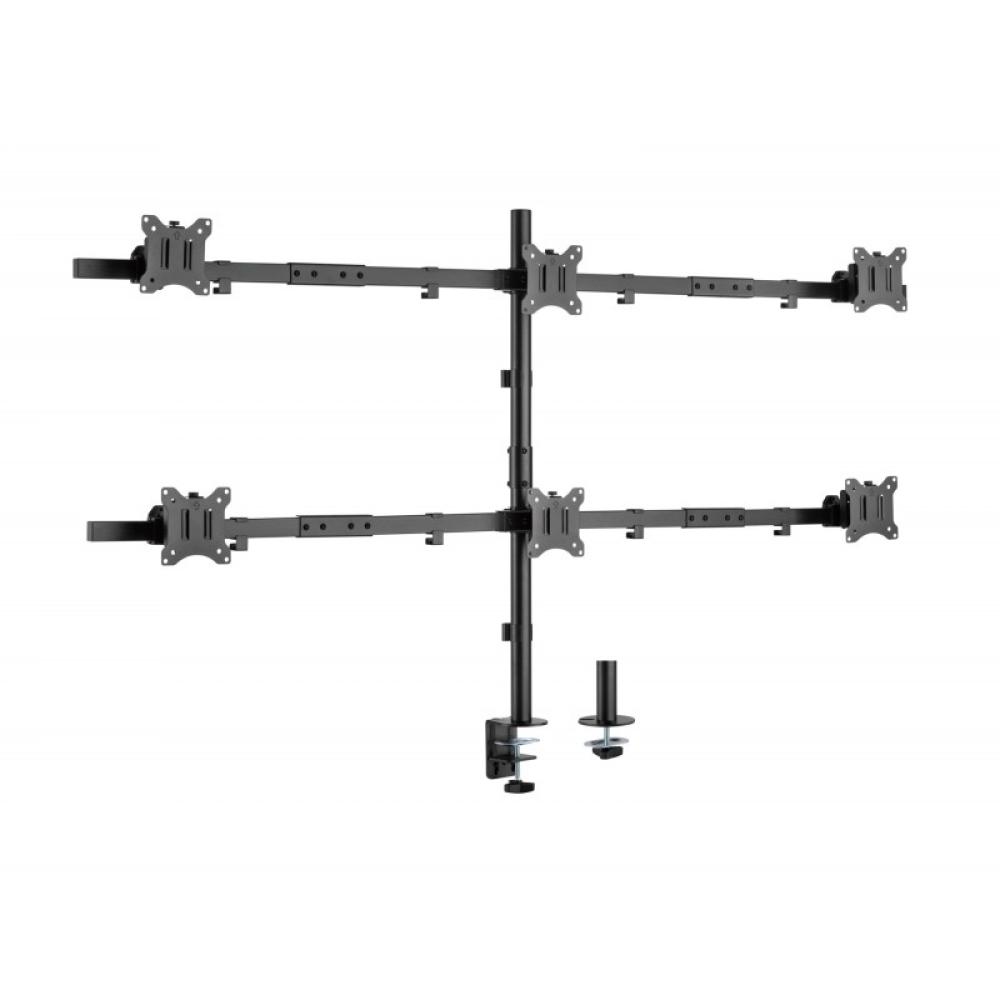 Equip - Soporte articulado de sobremesa para 6 monitores de 17"-32