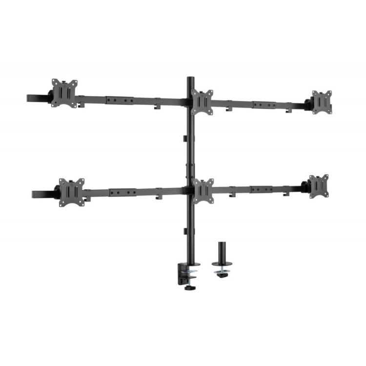 Equip - Soporte articulado de sobremesa para 6 monitores de 17"-32
