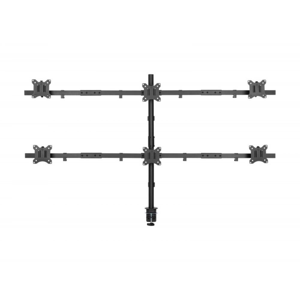 Equip - Soporte articulado de sobremesa para 6 monitores de 17"-32
