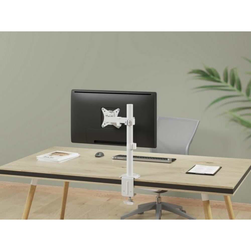 Equip - Soporte de escritorio articulado para monitor de 17«-32», blanco