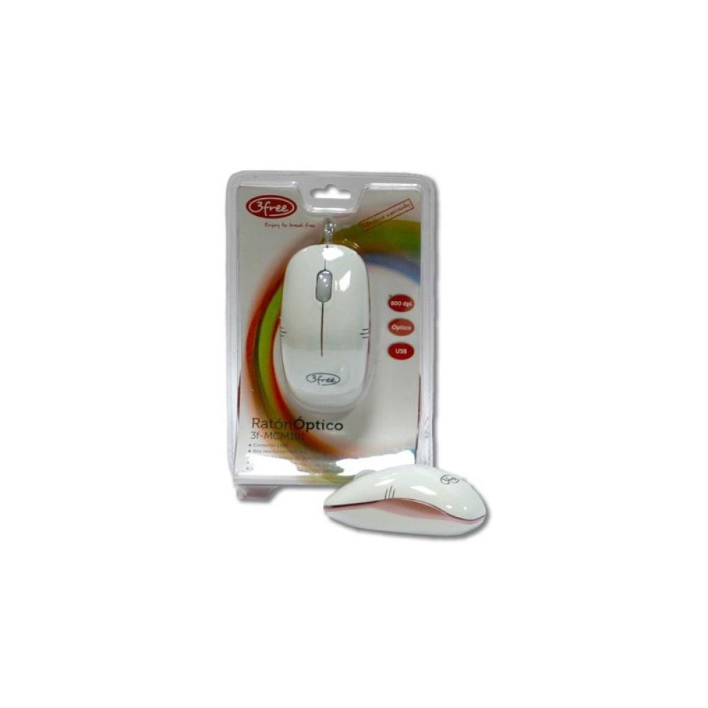free - 3F-MCM101/WP ratón USB tipo A Óptico 800 DPI